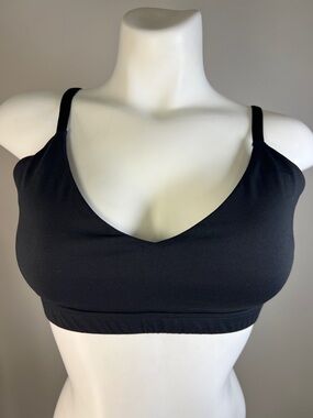 Fabletics Black V-Neck Seamless Sports Bralette S/M